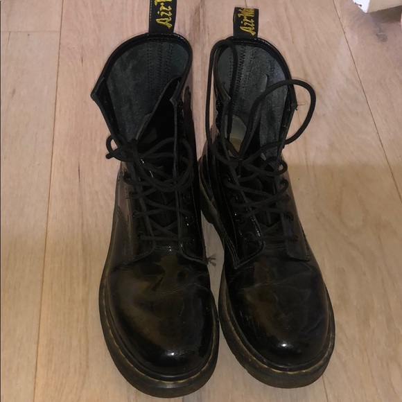 patent leather doc martens shoes